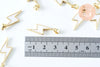 Pendentif éclair doré émaillé zamac doré 27.5mm, pendentif doré, x1 (G6394)