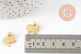 Pendentif éléphant acier 304 inoxydable doré 11mm, x1 (G9838)