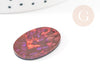 Pendentif en acétate résine rouge et noire 20mm, création de bijoux en résine et plastique, x2 (G6872)