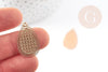 Pendentif estampe filigrane goutte géométrique laiton doré 26mm, Pendentif très fin et léger pour création de bijoux DIY x2 (G9203)