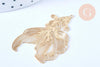 Pendentif estampe filigrane poisson japonais laiton doré clair 49x31mm x2 (G5238)
