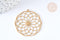 Pendentif estampe filigrane polygone fleur acier inoxydable 201 doré 35.5mm, x1 (G7253)