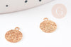 Pendentif estampe filigrane rond dentelle laiton doré 10mm, Pendentif très fin et léger pour création de bijoux DIY x2 (G9204)