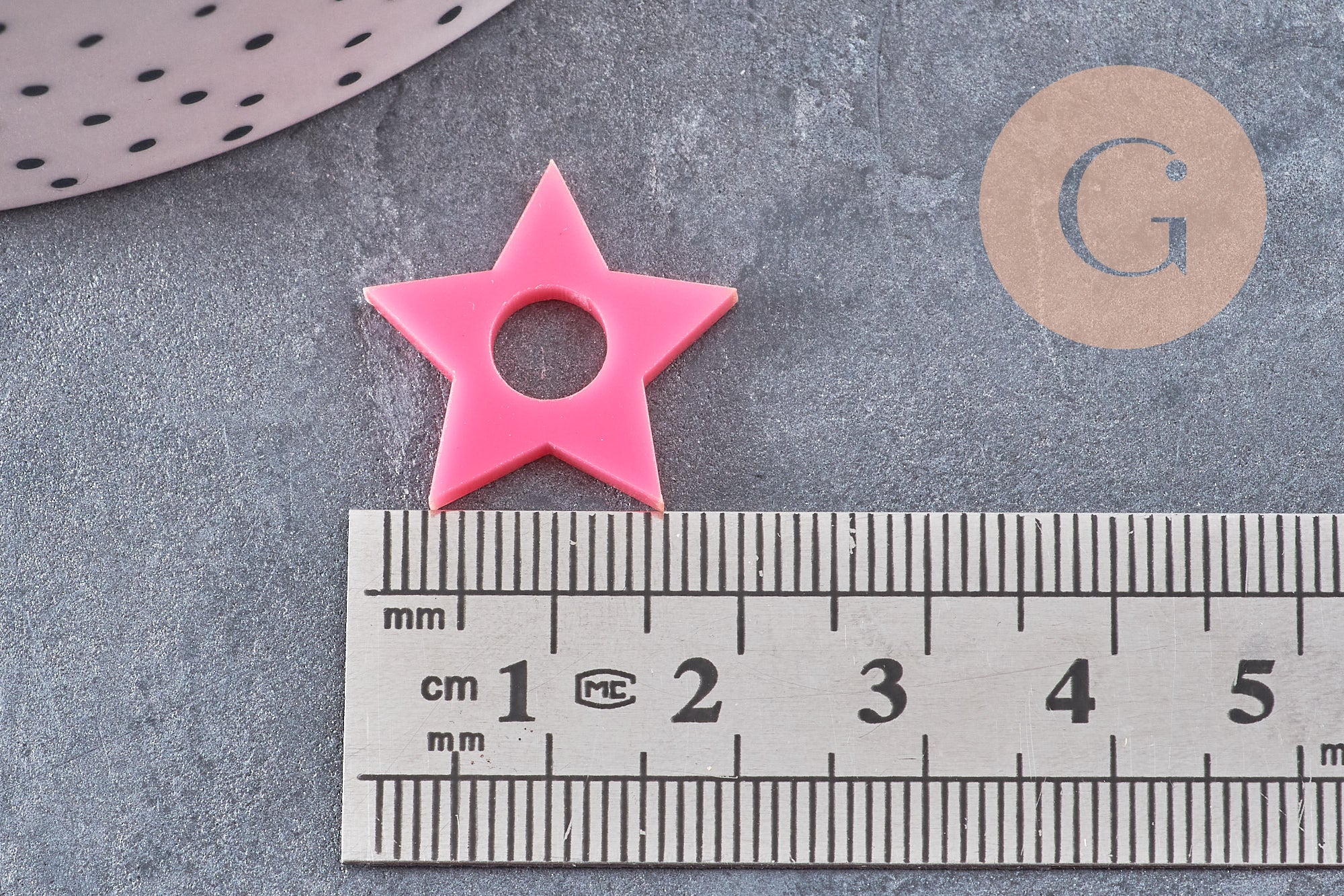 Pendentif étoile acrylique 20mm, x2 (G11085)