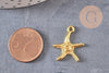 Pendentif étoile de mer zamac doré 22mm, x10 (G10545)