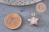 Pendentif étoile jade rose facette,pendentif bijoux, jade naturel, pendentif étoile pierre,17mm, x1 (G3948)
