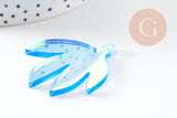 Pendentif feuille acrylique 40mm, x2 (G10200)