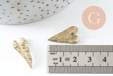 Pendentif feuille coeur laiton, breloque laiton brut, bijou laiton, pendentif végétal, bijoux,pendentif laiton brut, 21.5mm, x1 (G1903)