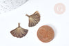 Pendentif feuille gingko laiton doré 22mm,sans nickel, création bijoux nature, x2 G8069