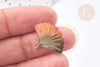 Pendentif feuille gingko laiton doré 22mm,sans nickel, création bijoux nature, x2 G8069
