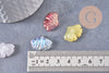 Pendentif feuille gingko verre multicolore 15x20mm,pendentif verre, 15x20mm,x10 (G3388)