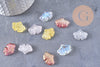 Pendentif feuille gingko verre multicolore 15x20mm,pendentif verre, 15x20mm,x10 (G3388)