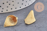 Pendentif feuille laiton brut 25mm, x2 (G3085)
