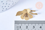 Pendentif feuille laiton brut 31x17mm, création bijoux laiton brut, x2 (G6541)