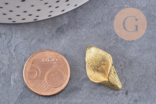 Pendentif feuille laiton brut,breloque laiton brut, pendentif feuille, bijoux,pendentif laiton brut, 25mm, x2 (G3085)