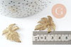 Pendentif feuille laiton,breloque laiton brut, bijou laiton,feuille monstera, bijoux,pendentif laiton brut,31mm, x2 (G0428)