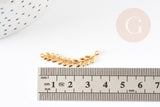 Pendentif feuille laurier laiton doré 18K 37.8mm, x1 (G5001)
