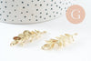 Pendentif feuille laurier laiton,breloque laiton brut, feuille laurier bijoux,pendentif laiton brut, 43mm, x2 (G0432)