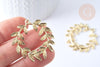 Pendentif feuille laurier zamac doré,breloque bijou laiton,feuille laurier bijoux,pendentif zamac doré 38mm, x1 G5311