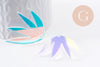 Pendentif feuille pointue acrylique 40mm, x2 (G10199)