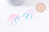 Pendentif feuille pointue acrylique 40mm, x2 (G10199)