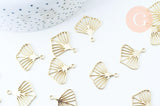 Pendentif feuille zamac doré 23mm,sans nickel,création bijoux nature x1 G6082