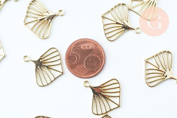 Pendentif feuille zamac doré 23mm,sans nickel,création bijoux nature x1 G6082