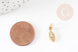 Pendentif feuille zamac doré 9.5mm, pendentif doré creation bijoux, x5 (G5458)