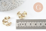 Pendentif feuilles gingko laiton,breloque laiton brut, bijou laiton,feuille Gingko, bijoux,pendentif laiton brut 20mm, x2 (G4558)