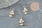 Pendentif fleur 3 pétales laiton doré 24K zircons 17mm, x1 (G9930)