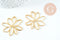 Pendentif fleur acier 304 inoxydable doré IP 42.5mm, x1 (G10735)