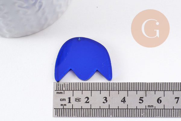 Pendentif fleur acrylique 30mm, x2 (G10201)