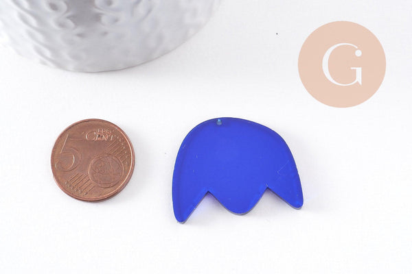 Pendentif fleur acrylique 30mm, x2 (G10201)