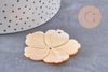 Pendentif fleur nacre blanche naturelle 48mm, x2 (G10227)