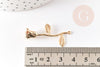 Pendentif fleur rose doré 18K, Pendentif bijou laiton,fleur laiton bijoux,37mm, x1 G6429