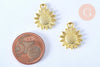 Pendentif fleur tournesol zamac doré 18.6mm, x1 (G5868)