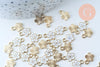Pendentif fleur zamac doré émail blanc 12mm,pendentif doré pour création de bijoux, x5 (G6088)