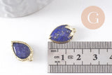 Pendentif fraise en pierre et zircon laiton doré 18mm, x1 (G10346)