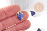 Pendentif fraise en pierre et zircon laiton doré 18mm, x1 (G10346)