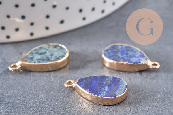 Pendentif goutte Lapis Lazulis 22mm, x1 (G5207)