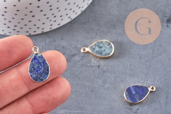 Pendentif goutte Lapis Lazulis 22mm, x1 (G5207)