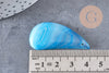 Pendentif goutte agate bleue, pierre naturelle, pendentif bleu,agate naturelle,42mm, x1 G3885