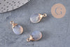Pendentif goutte agate grise naturelle 17-19mm, x1 (G2789)
