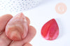 Pendentif goutte agate naturelle rose 40-44mm pendentif pierre agate naturelle ,bijoux en pierre naturelle, x1 (G8384)