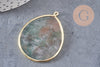Pendentif goutte agate verte mousse,pendentif bijoux, pendentif agate,pendentif pierre, agate naturelle,agate mousse,41mm, x1 G3291