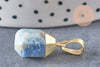 Pendentif goutte aigue-marine facetté laiton doré 19-21mm, bijou pierre, x1 (G5036)