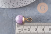 Pendentif goutte améthyste violette, pendentif pierre, support doré, création bijoux pierre naturelle, pierre naturelle, 17-19mm, x1 G3717