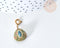 Pendentif goutte amulette unakite naturelle acier inoxydable doré 21mm, pendentif pierre naturelle, x1 G7630
