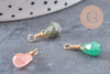 Pendentif goutte aventurine améthyste quartz rose cherry quartz 16mm, x1 (G4502)