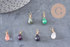 Pendentif goutte aventurine améthyste quartz rose cherry quartz 16mm, x1 (G4502)
